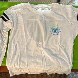 PINK long sleeve open back shirt